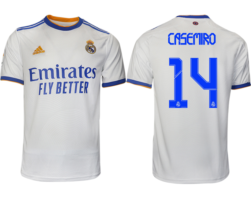 Men 2021-2022 Club Real Madrid home aaa version white #14 Soccer Jerseys